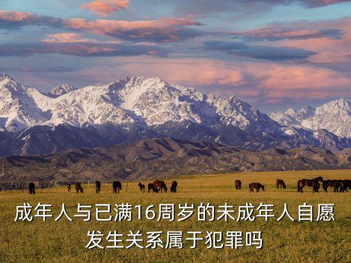 成年人與已滿16周歲的未成年人自愿發(fā)生關(guān)系屬于犯罪嗎