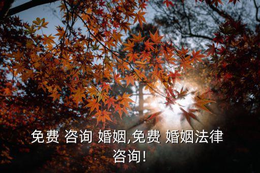 免費 咨詢 婚姻,免費 婚姻法律 咨詢!
