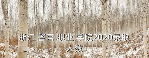 浙江 警官 職業(yè) 學院2020錄取人數(shù)