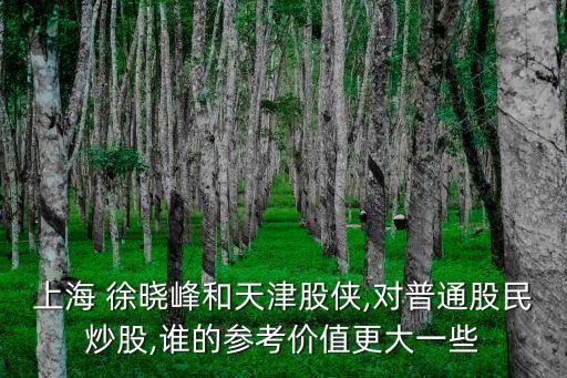 上海 徐曉峰和天津股俠,對(duì)普通股民炒股,誰的參考價(jià)值更大一些