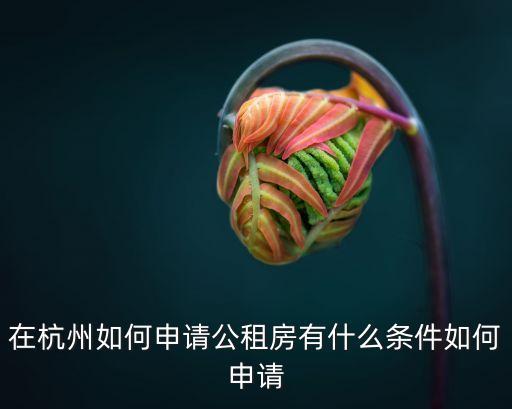 杭州公租房，在杭州如何申請(qǐng)公租房有什么條件如何申請(qǐng)