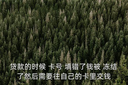 貸款的時候 卡號 填錯了錢被 凍結(jié)了然后需要往自己的卡里交錢