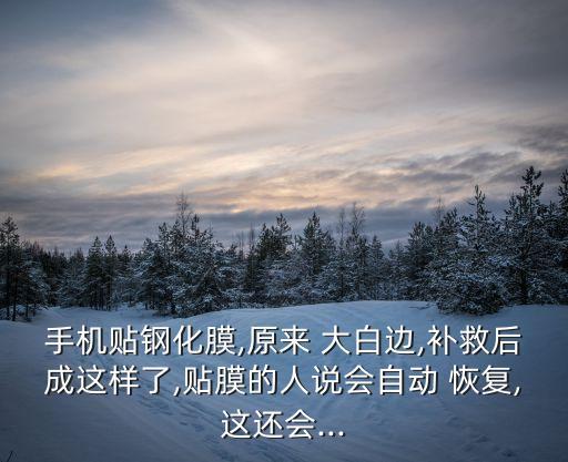 手機(jī)貼鋼化膜,原來(lái) 大白邊,補(bǔ)救后成這樣了,貼膜的人說(shuō)會(huì)自動(dòng) 恢復(fù),這還會(huì)...