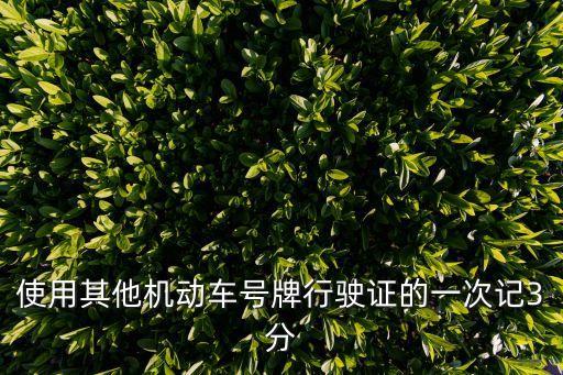 使用其他車輛行駛證扣幾分，使用其他機動車號牌行駛證的一次記3分
