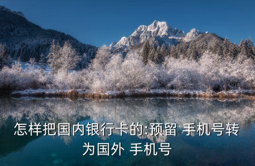怎樣把國內(nèi)銀行卡的:預(yù)留 手機(jī)號轉(zhuǎn)為國外 手機(jī)號