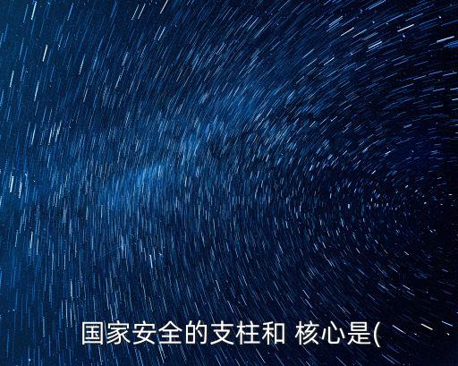 國家安全的核心,什么是現(xiàn)代化國家安全的核心