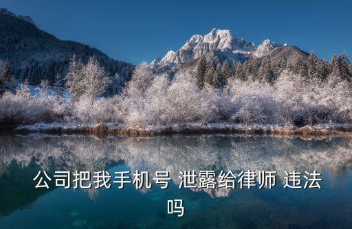  公司把我手機(jī)號(hào) 泄露給律師 違法嗎
