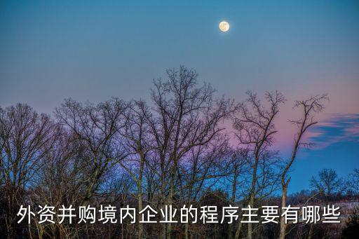 外資并購境內(nèi)企業(yè)的程序主要有哪些