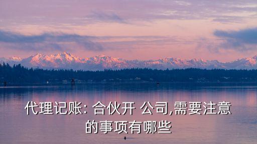 代理記賬: 合伙開 公司,需要注意的事項(xiàng)有哪些