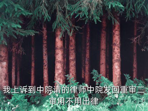 我上訴到中院請的律師中院發(fā)回重審二審用不用出律