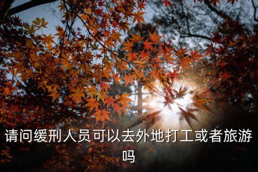 請問緩刑人員可以去外地打工或者旅游嗎
