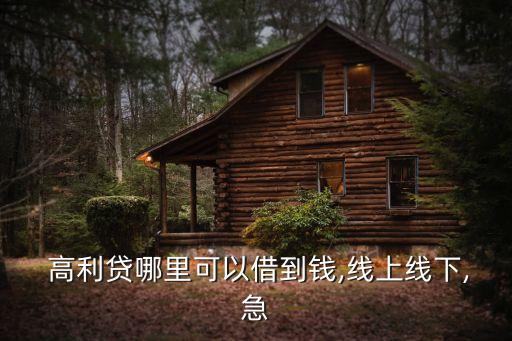  高利貸哪里可以借到錢,線上線下,急