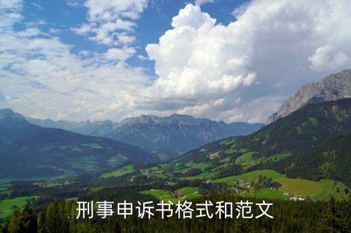 刑事申訴書，刑事申訴書格式和范文