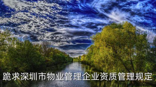 跪求深圳市物業(yè)管理企業(yè)資質(zhì)管理規(guī)定