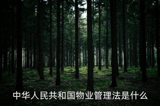 物業(yè)管理法，中華人民共和國(guó)物業(yè)管理法是什么