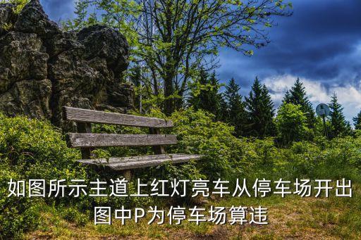 開(kāi)出停車(chē)場(chǎng)，如圖所示主道上紅燈亮車(chē)從停車(chē)場(chǎng)開(kāi)出圖中P為停車(chē)場(chǎng)算違