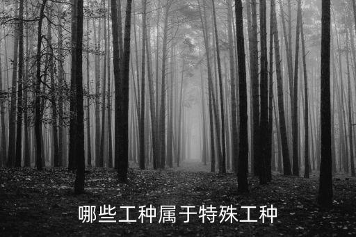 哪些工種屬于特殊工種