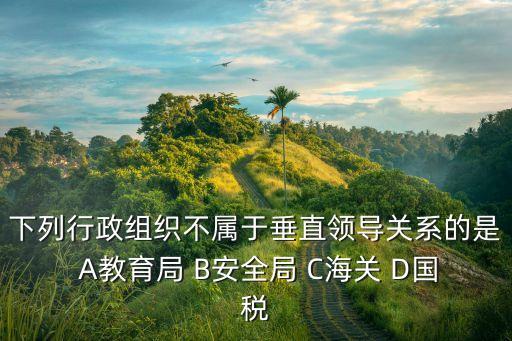 下列行政組織不屬于垂直領(lǐng)導(dǎo)關(guān)系的是 A教育局 B安全局 C海關(guān) D國稅
