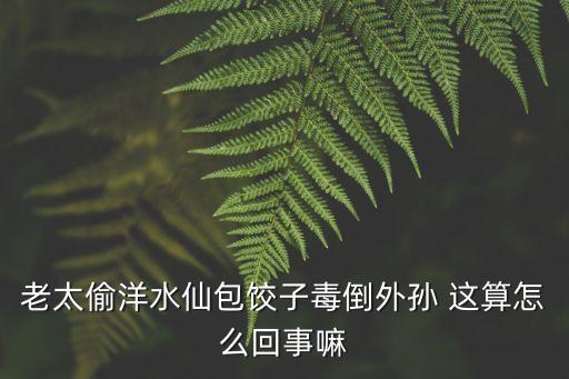 老太偷洋水仙包餃子毒倒外孫 這算怎么回事嘛