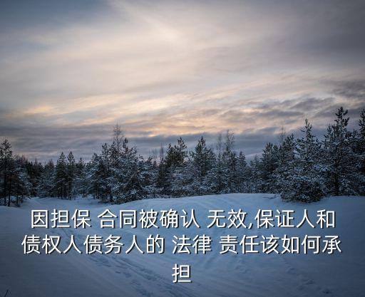 因擔(dān)保 合同被確認 無效,保證人和債權(quán)人債務(wù)人的 法律 責(zé)任該如何承擔(dān)