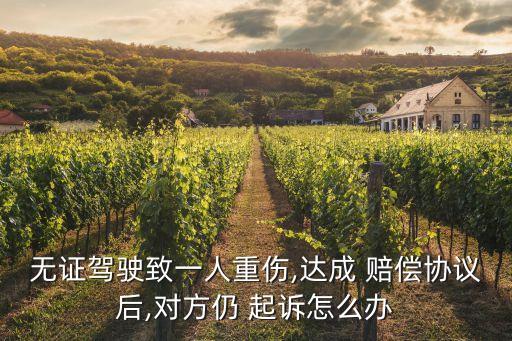 無(wú)證駕駛致一人重傷,達(dá)成 賠償協(xié)議后,對(duì)方仍 起訴怎么辦