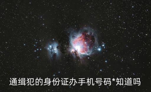 通緝犯的身份證辦手機(jī)號(hào)碼*知道嗎