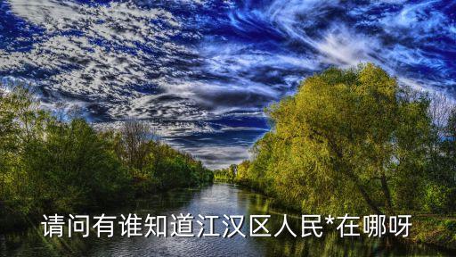 請問有誰知道江漢區(qū)人民*在哪呀