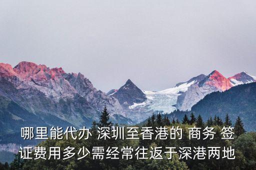 哪里能代辦 深圳至香港的 商務(wù) 簽證費用多少需經(jīng)常往返于深港兩地