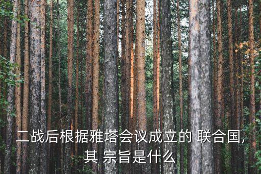 二戰(zhàn)后根據(jù)雅塔會議成立的 聯(lián)合國,其 宗旨是什么
