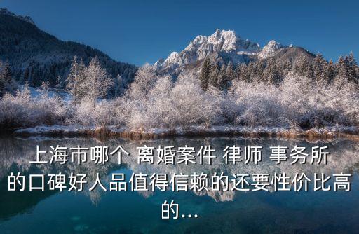 上海市哪個 離婚案件 律師 事務(wù)所的口碑好人品值得信賴的還要性價比高的...