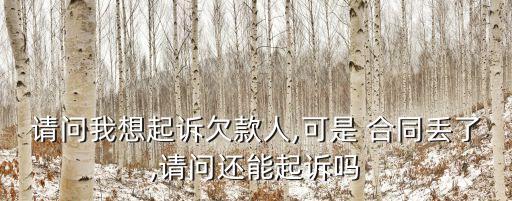 請(qǐng)問(wèn)我想起訴欠款人,可是 合同丟了,請(qǐng)問(wèn)還能起訴嗎