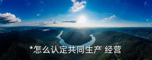 *怎么認(rèn)定共同生產(chǎn) 經(jīng)營(yíng)