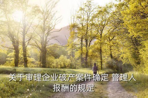 關(guān)于審理企業(yè)破產(chǎn)案件確定 管理人 報(bào)酬的規(guī)定