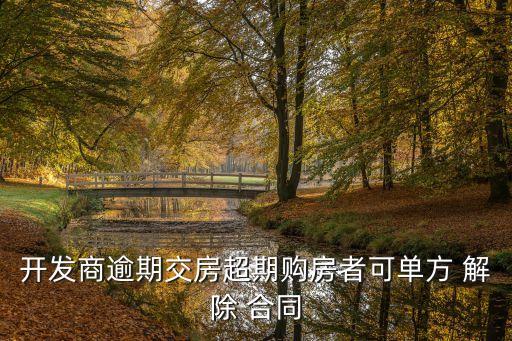開發(fā)商逾期交房超期購房者可單方 解除 合同