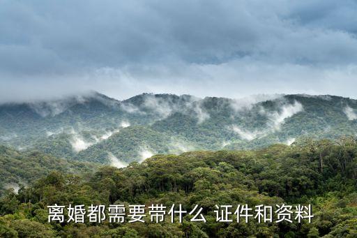  離婚都需要帶什么 證件和資料