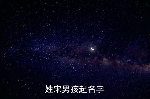 姓宋男孩起名字