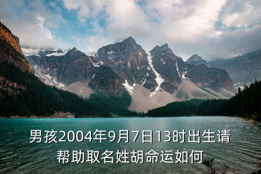 男孩2004年9月7日13時(shí)出生請(qǐng)幫助取名姓胡命運(yùn)如何