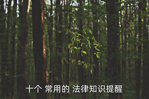 十個(gè) 常用的 法律知識(shí)提醒