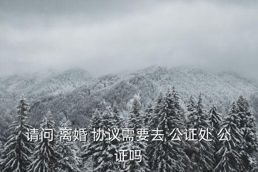 請問 離婚 協(xié)議需要去 公證處 公證嗎