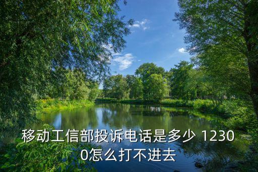 移動(dòng)工信部投訴電話是多少 12300怎么打不進(jìn)去