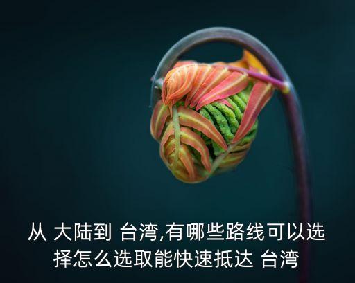 從 大陸到 臺灣,有哪些路線可以選擇怎么選取能快速抵達 臺灣
