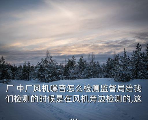廠 中廠風機噪音怎么檢測監(jiān)督局給我們檢測的時候是在風機旁邊檢測的,這...