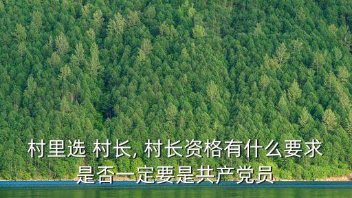 選村長(zhǎng)