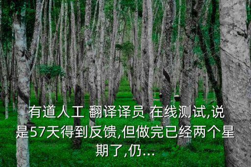  有道人工 翻譯譯員 在線測試,說是57天得到反饋,但做完已經(jīng)兩個星期了,仍...