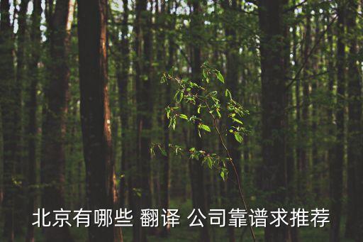 北京市翻譯公司一覽表,附近的翻譯公司地址