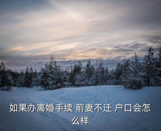 如果辦離婚手續(xù) 前妻不遷 戶口會(huì)怎么樣