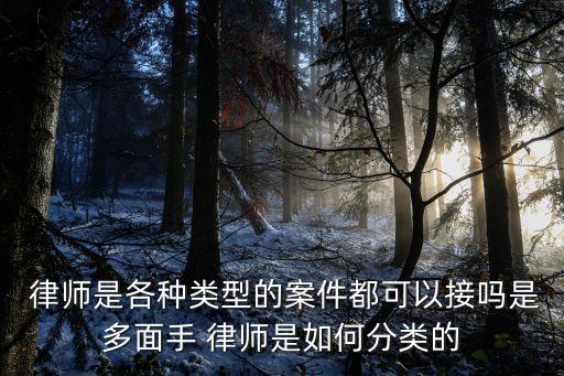  律師是各種類型的案件都可以接嗎是多面手 律師是如何分類的