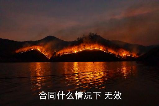  合同什么情況下 無效
