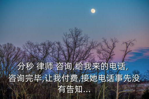 分秒 律師 咨詢,給我來的電話, 咨詢完畢,讓我付費,接她電話事先沒有告知...