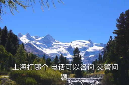  上海打哪個 電話可以咨詢 交警問題